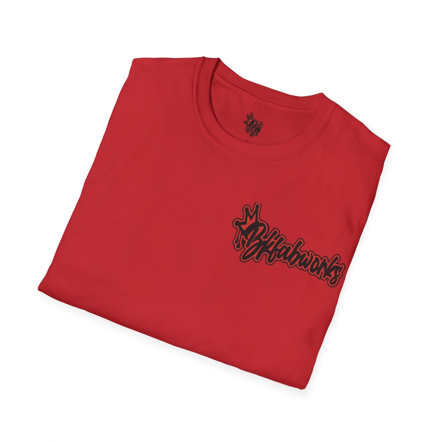 bkfabworks -Brickwall T-Shirt with Company Logo | Gilden 6400 Softstyle