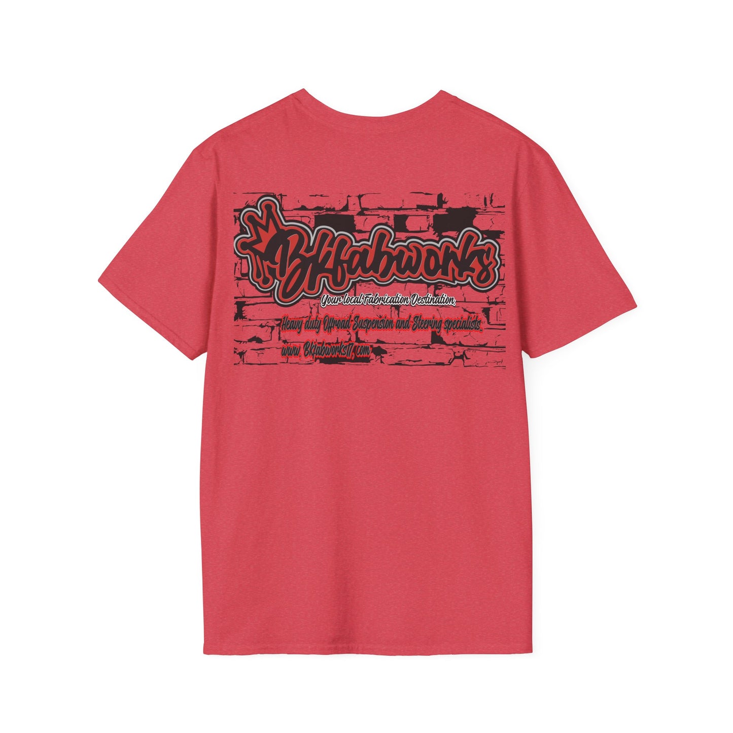 bkfabworks -Brickwall T-Shirt with Company Logo | Gilden 6400 Softstyle
