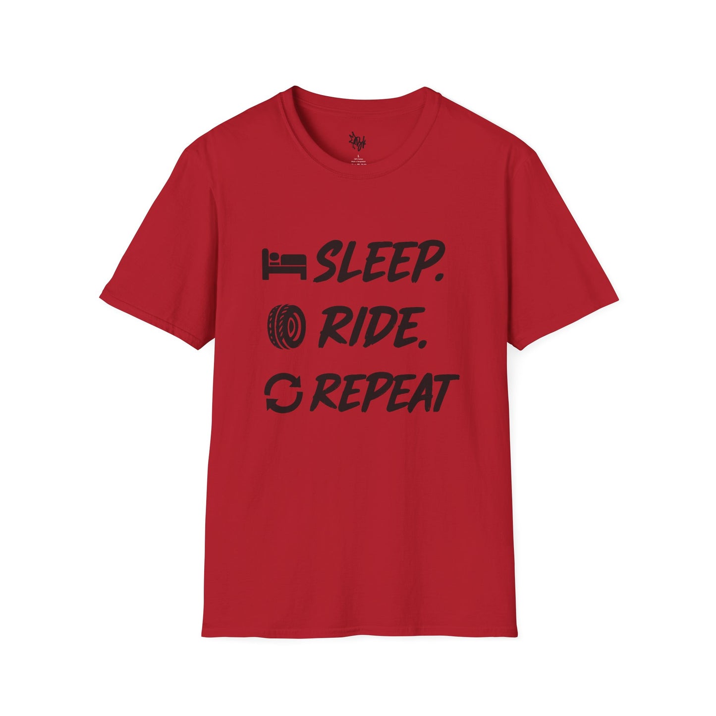Sleep. Ride. Repeat. Unisex Softstyle T-Shirt | Perfect Gift for Cyclists | Casual Wear | Bike Lover's Tee | Everyday Comfort Tee
