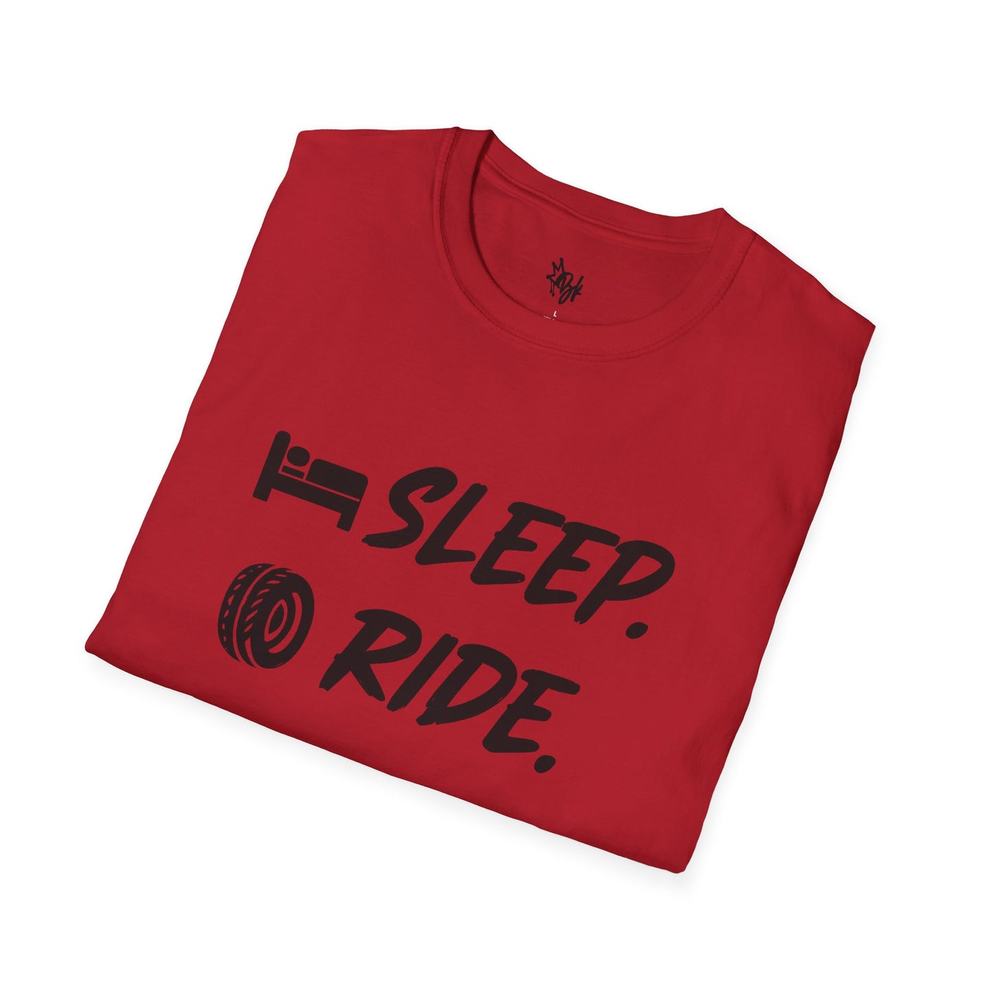 Sleep. Ride. Repeat. Unisex Softstyle T-Shirt | Perfect Gift for Cyclists | Casual Wear | Bike Lover's Tee | Everyday Comfort Tee