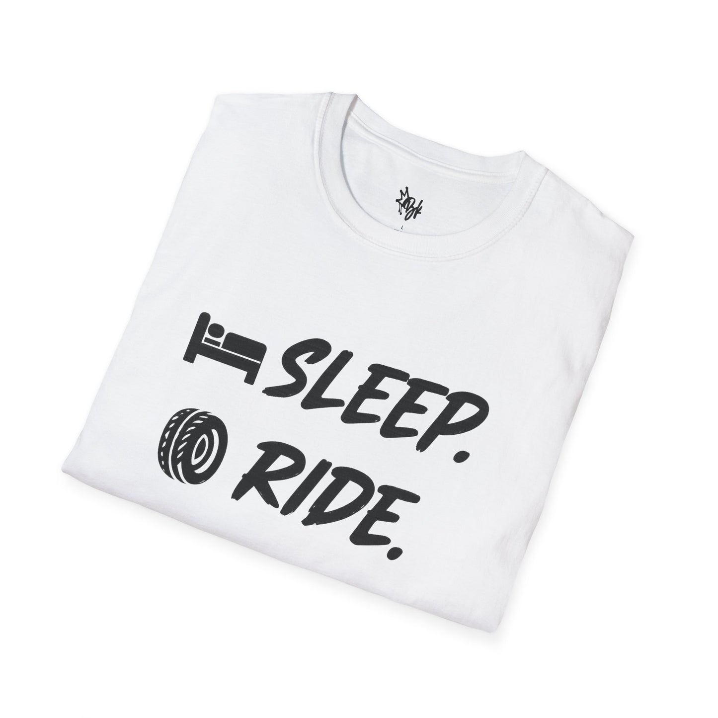 Sleep. Ride. Repeat. Unisex Softstyle T-Shirt | Perfect Gift for Cyclists | Casual Wear | Bike Lover's Tee | Everyday Comfort Tee