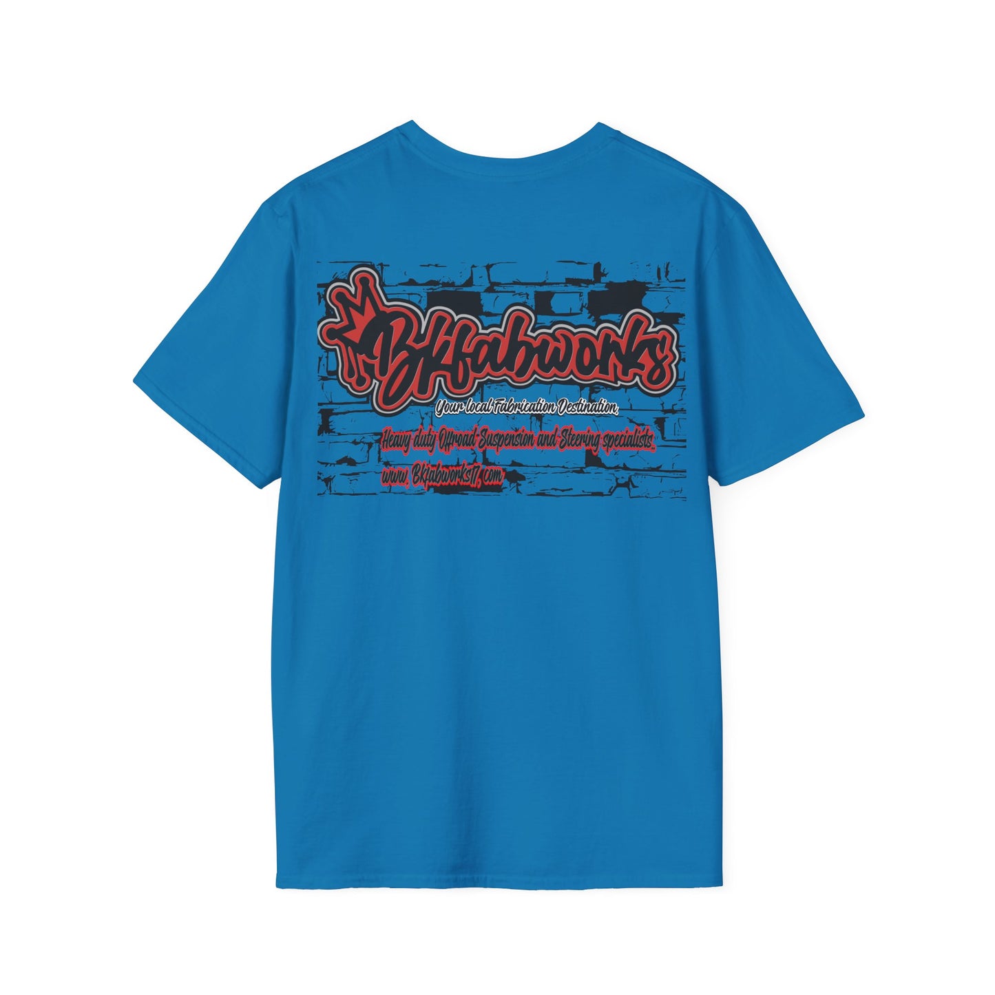 bkfabworks -Brickwall T-Shirt with Company Logo | Gilden 6400 Softstyle