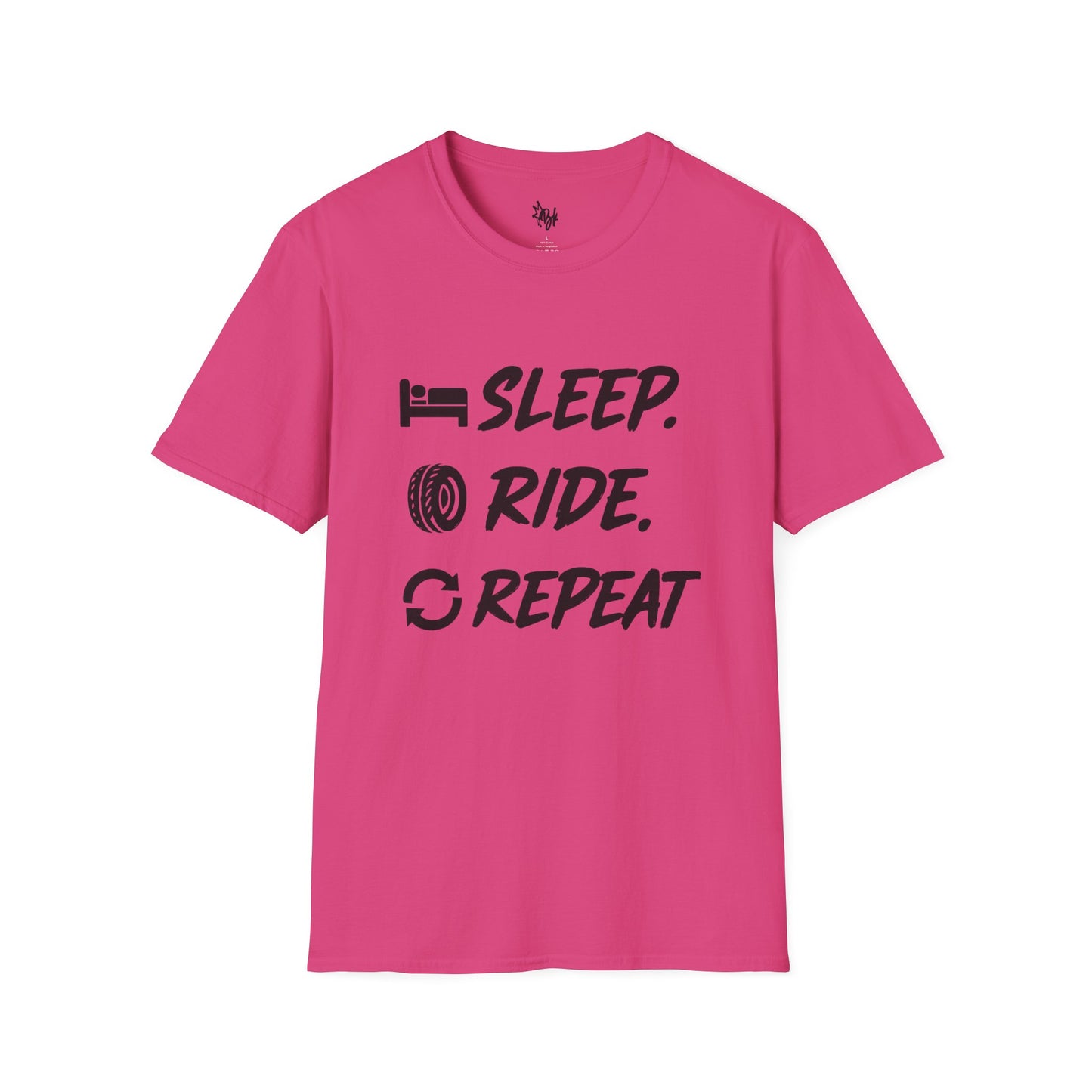 Sleep. Ride. Repeat. Unisex Softstyle T-Shirt | Perfect Gift for Cyclists | Casual Wear | Bike Lover's Tee | Everyday Comfort Tee