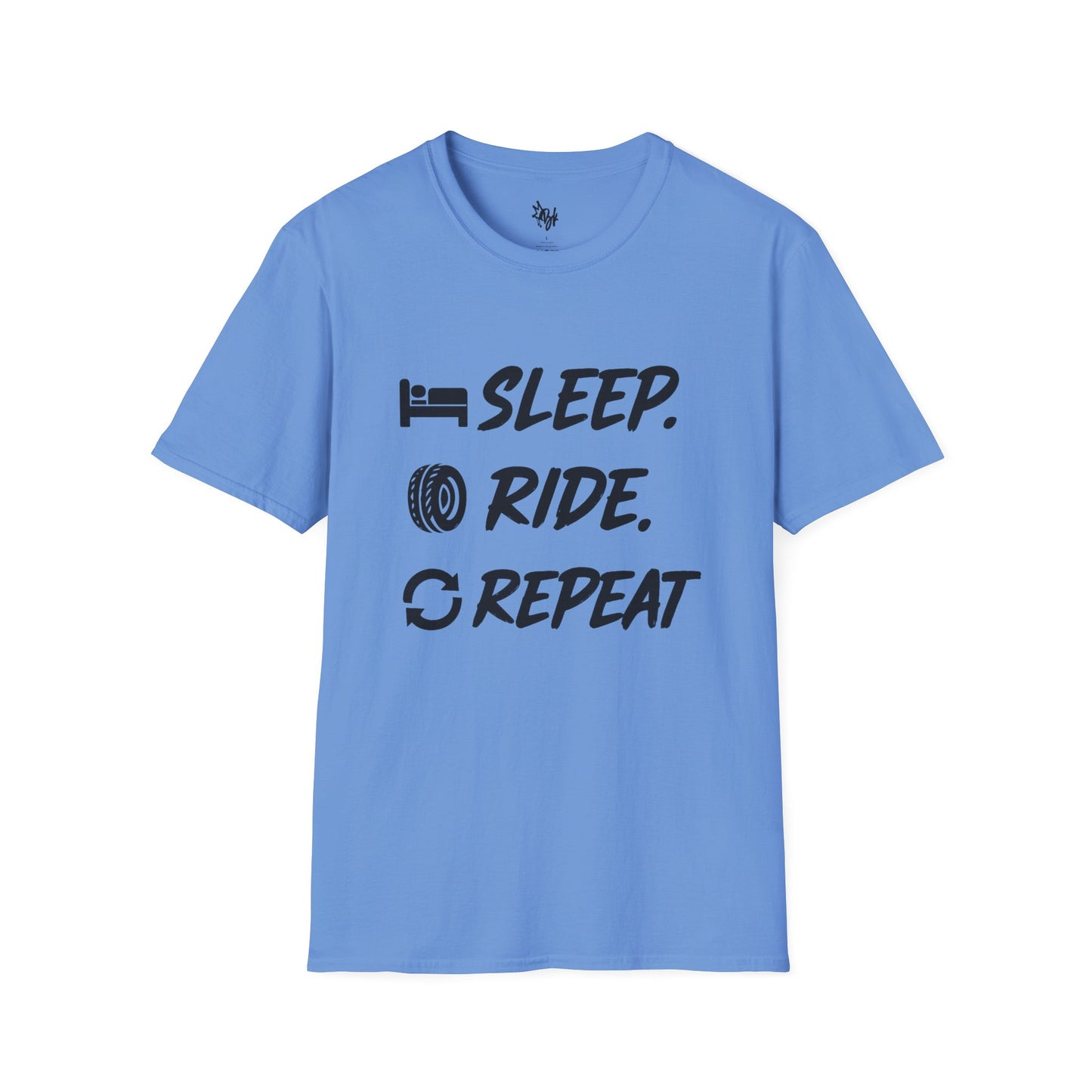 Sleep. Ride. Repeat. Unisex Softstyle T-Shirt | Perfect Gift for Cyclists | Casual Wear | Bike Lover's Tee | Everyday Comfort Tee