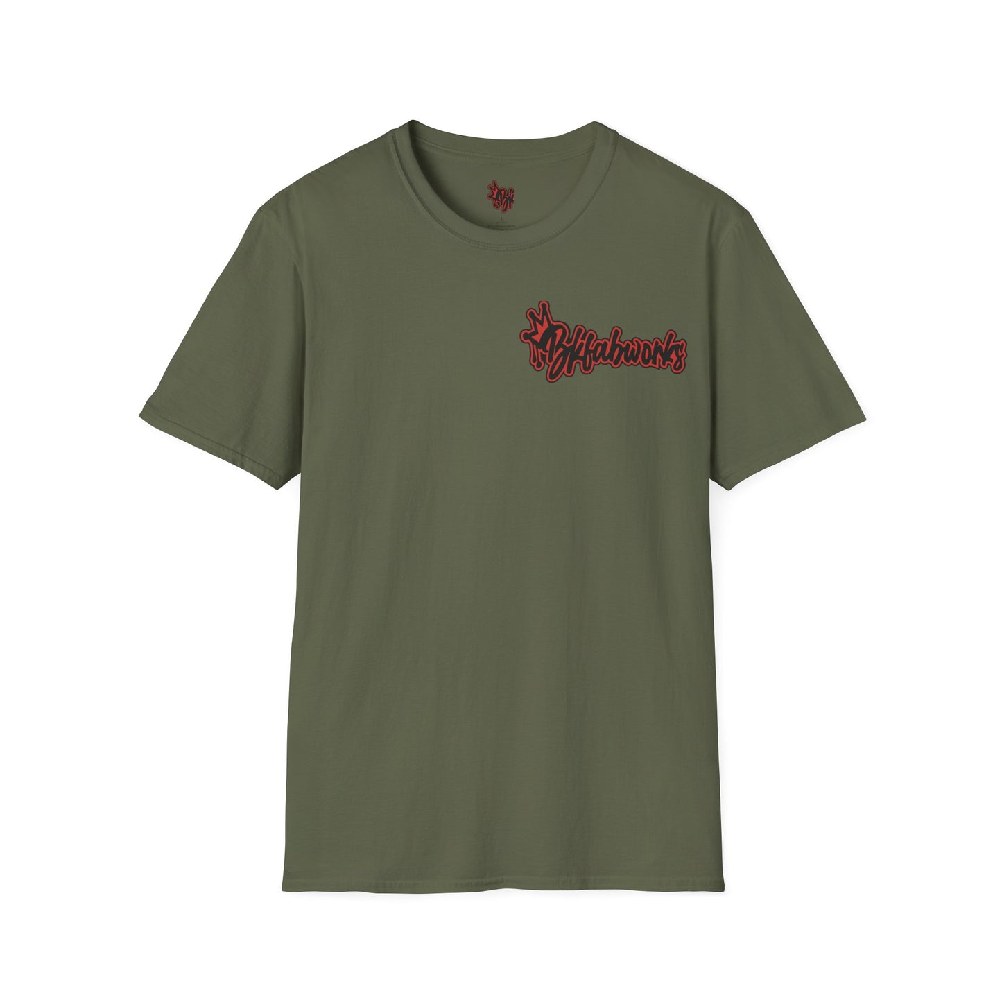 bkfabworks -Brickwall T-Shirt with Company Logo | Gilden 6400 Softstyle