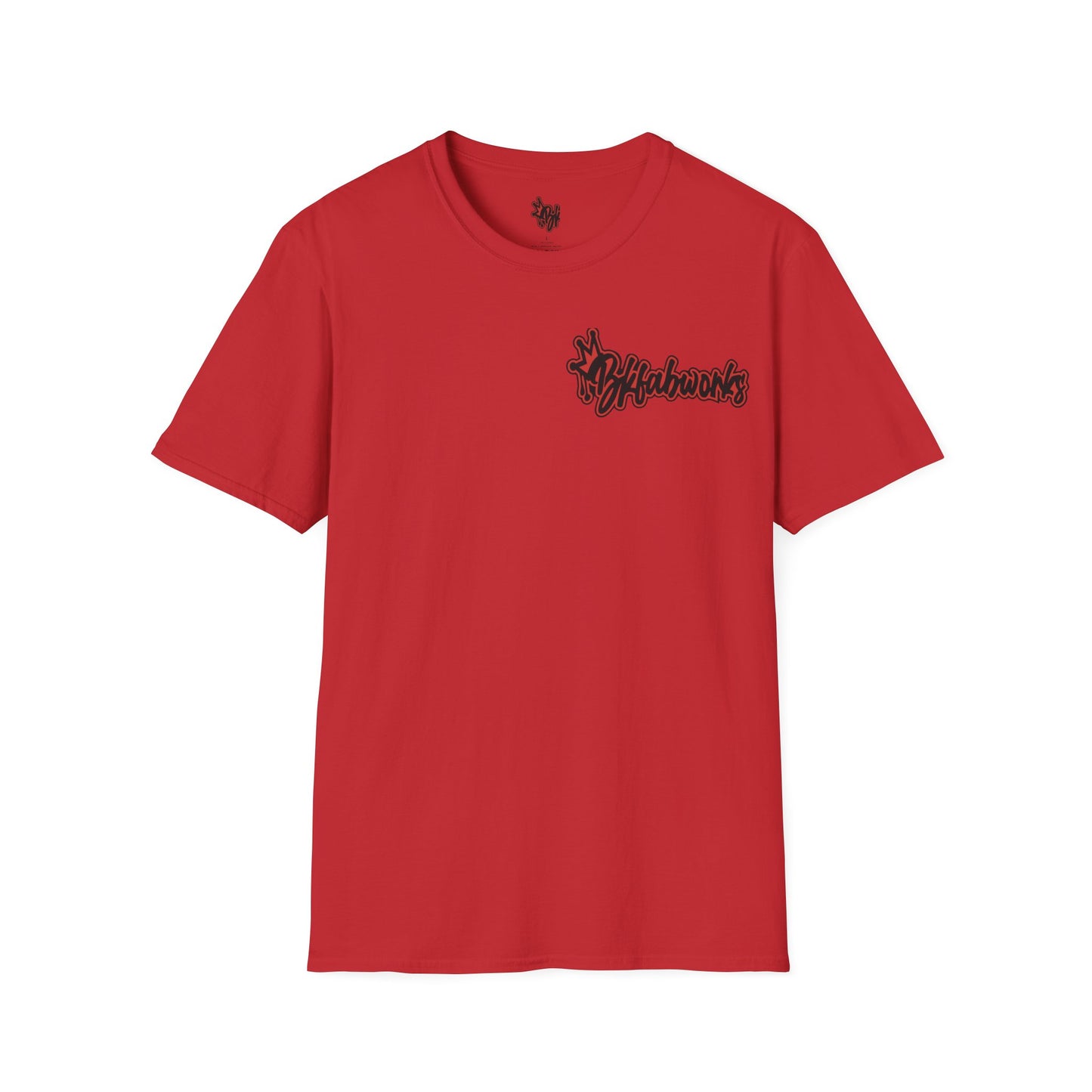 bkfabworks -Brickwall T-Shirt with Company Logo | Gilden 6400 Softstyle
