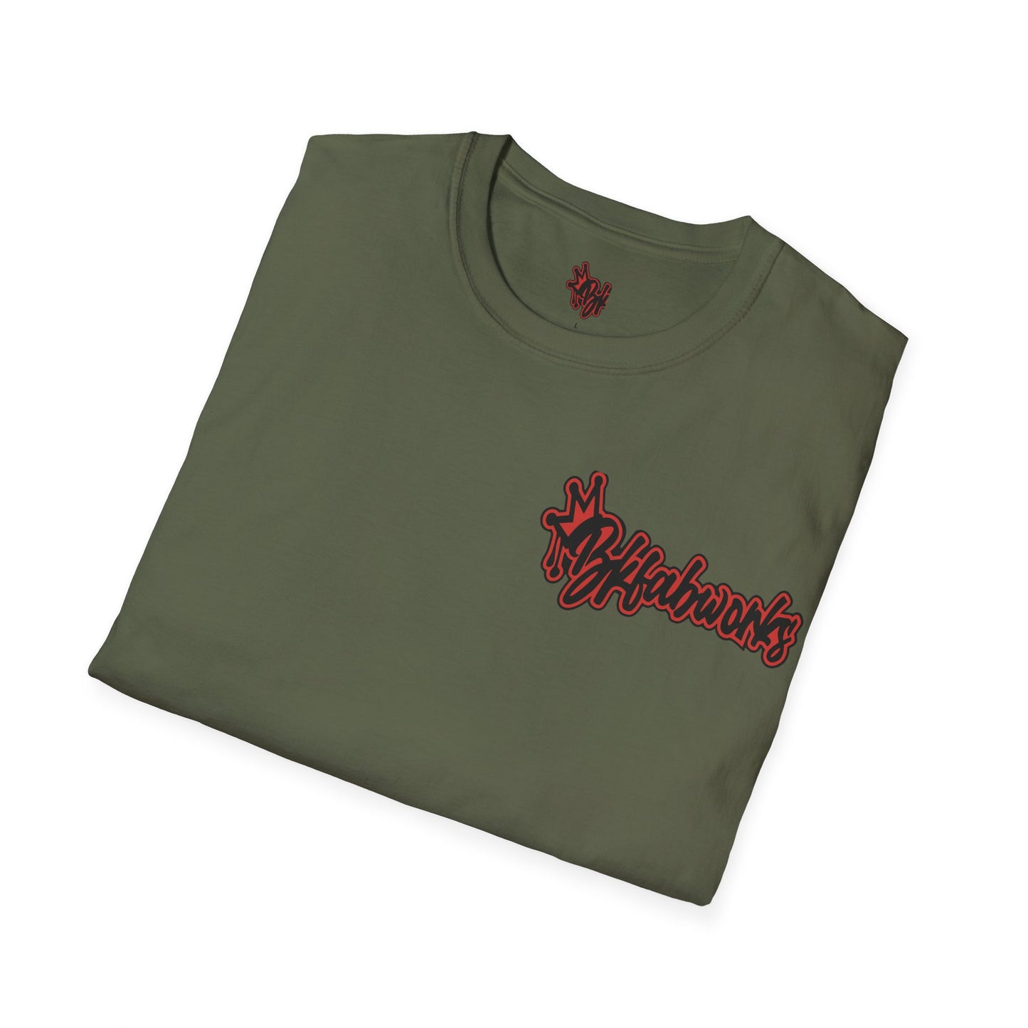 bkfabworks -Brickwall T-Shirt with Company Logo | Gilden 6400 Softstyle