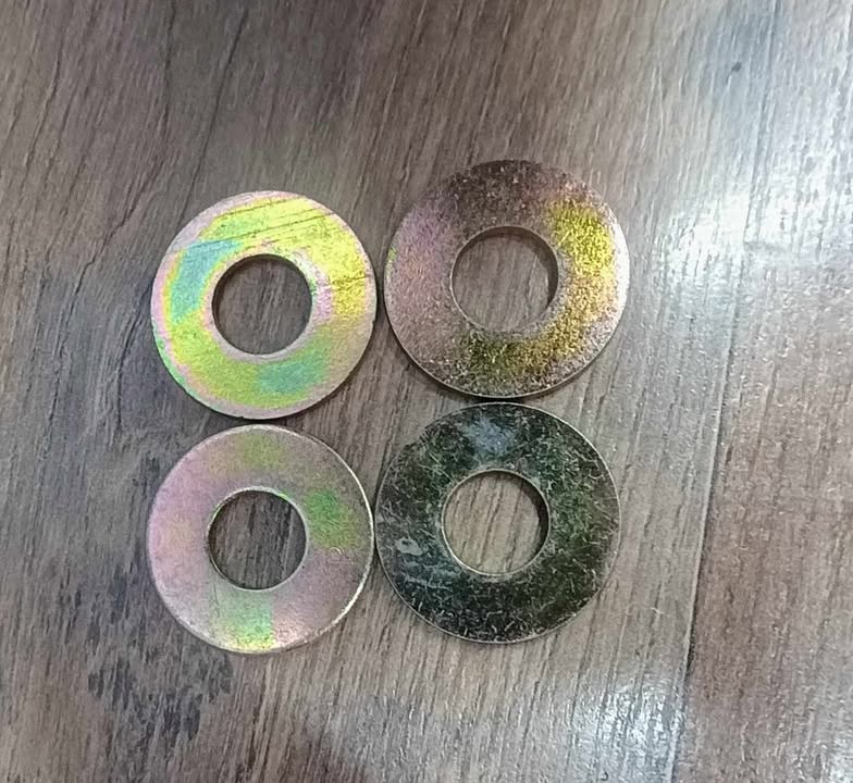 Set of four zinc-plated flat washers used in BKFabworks steering or suspension hardware kits. Corrosion-resistant and heavy-duty
