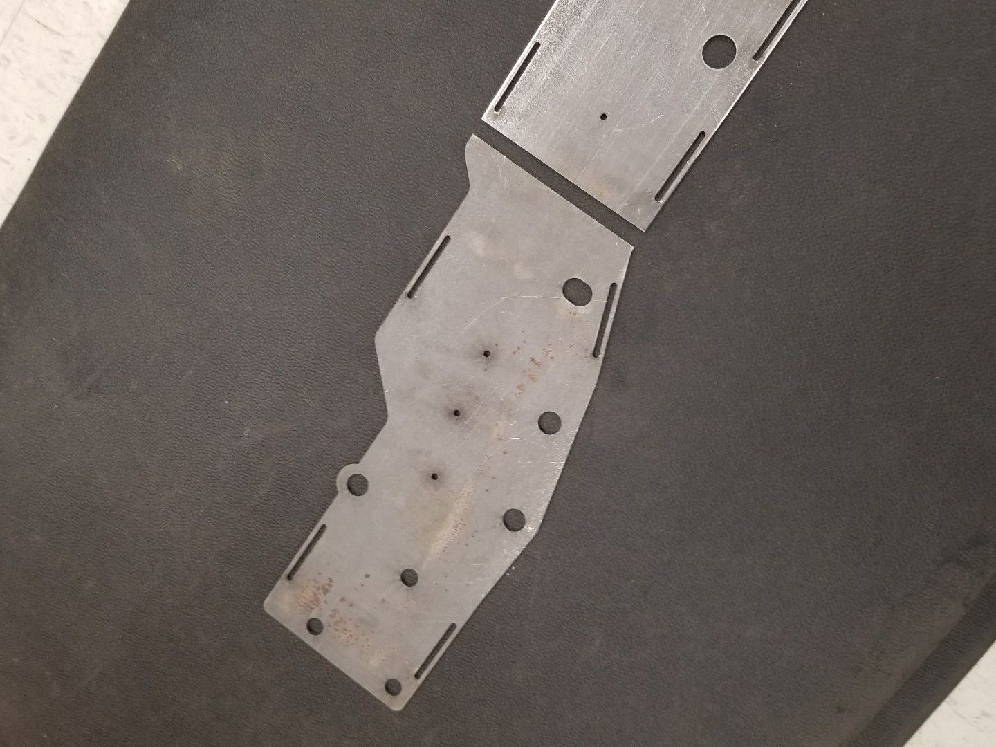 Individual panel from BKFabworks frame stiffener kit for Jeep XJ or MJ. Weld-on lower rail stiffener with plug weld slots and cutouts
BKFabworks Jeep XJ MJ front frame stiffeners – unibody reinforcement plates