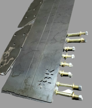 BKFabworks DIY stubby bumper kit for Jeep XJ and MJ, includes raw steel plates and hardware for welding