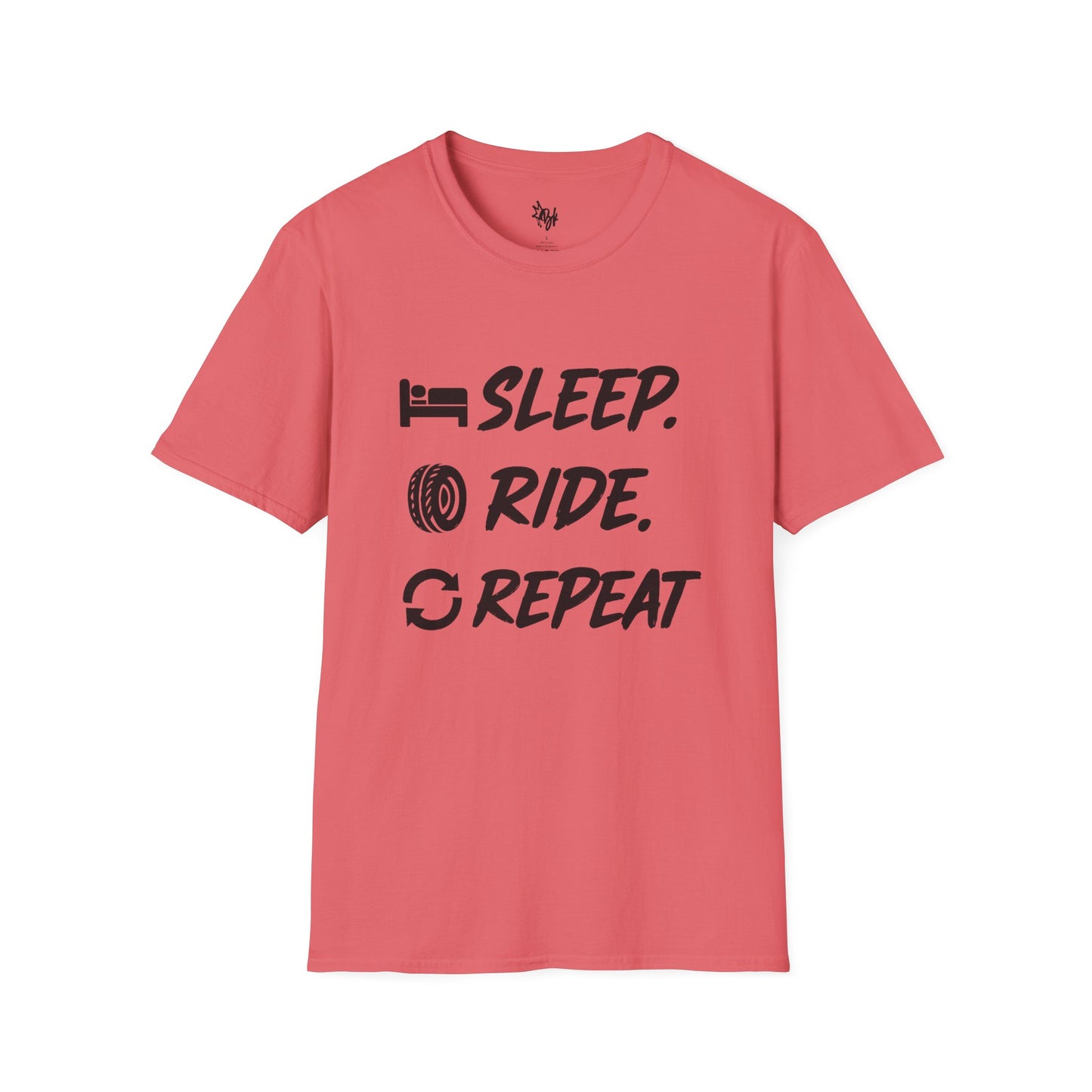 Sleep. Ride. Repeat. Unisex Softstyle T-Shirt | Perfect Gift for Cyclists | Casual Wear | Bike Lover's Tee | Everyday Comfort Tee