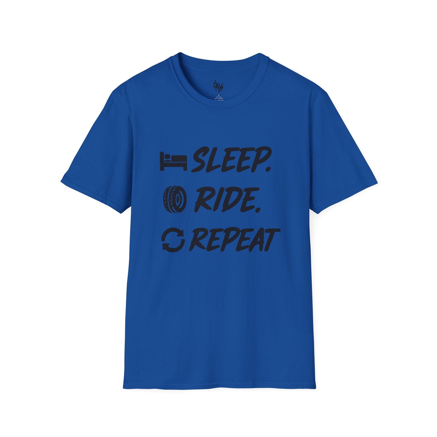 Sleep. Ride. Repeat. Unisex Softstyle T-Shirt | Perfect Gift for Cyclists | Casual Wear | Bike Lover's Tee | Everyday Comfort Tee