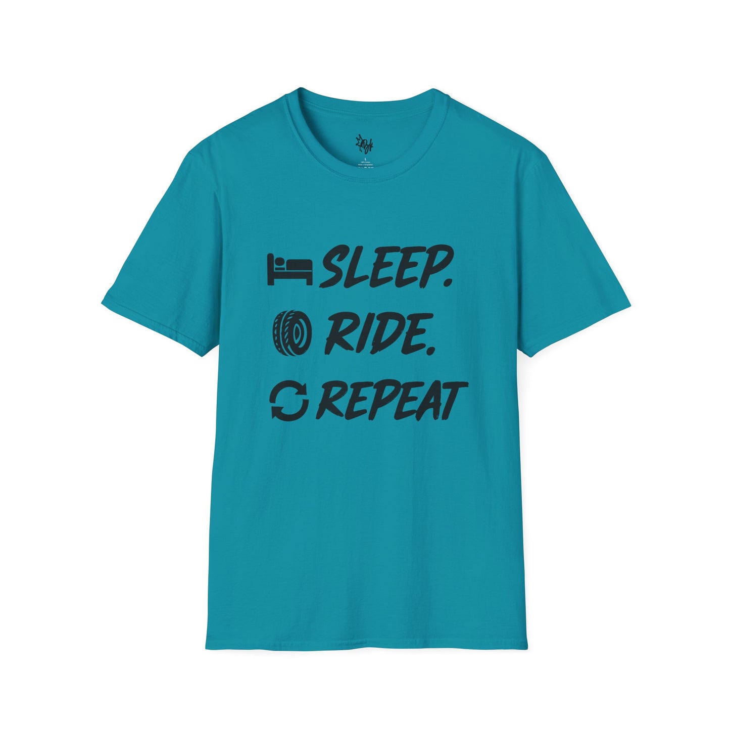 Sleep. Ride. Repeat. Unisex Softstyle T-Shirt | Perfect Gift for Cyclists | Casual Wear | Bike Lover's Tee | Everyday Comfort Tee