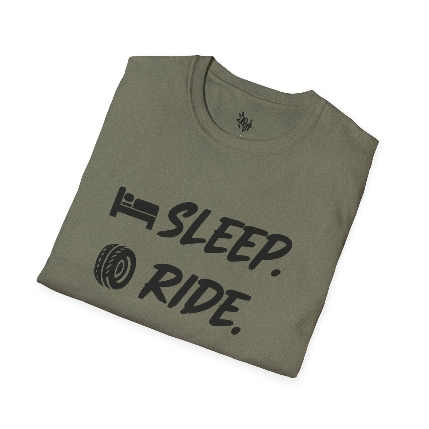 Sleep. Ride. Repeat. Unisex Softstyle T-Shirt | Perfect Gift for Cyclists | Casual Wear | Bike Lover's Tee | Everyday Comfort Tee