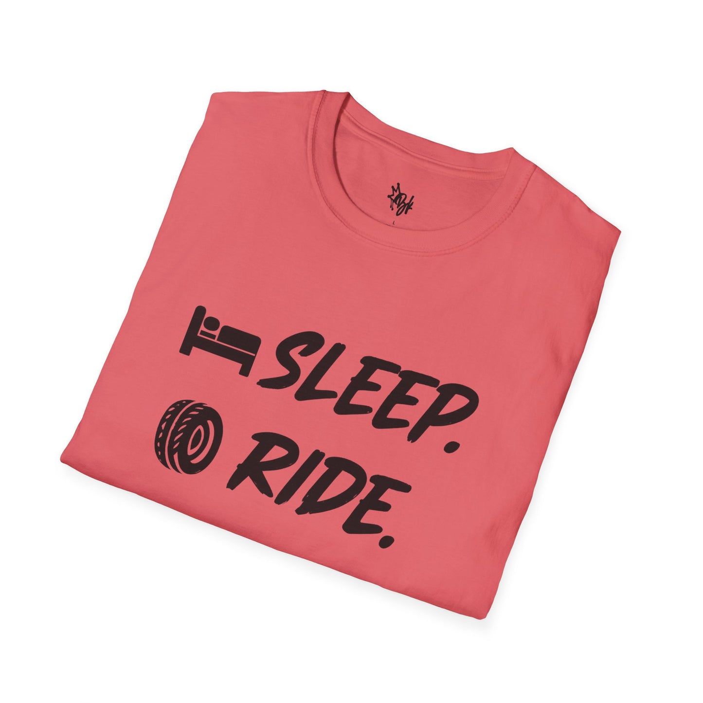 Sleep. Ride. Repeat. Unisex Softstyle T-Shirt | Perfect Gift for Cyclists | Casual Wear | Bike Lover's Tee | Everyday Comfort Tee