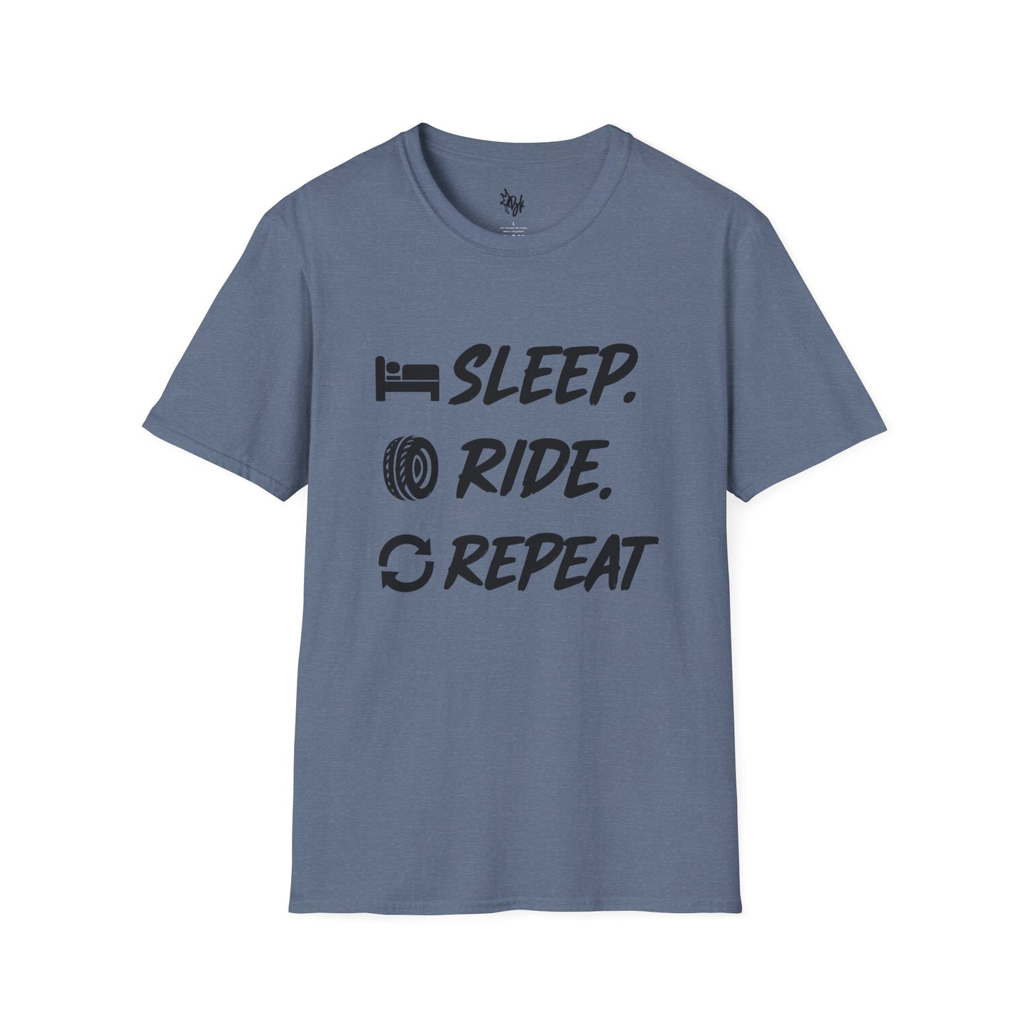 Sleep. Ride. Repeat. Unisex Softstyle T-Shirt | Perfect Gift for Cyclists | Casual Wear | Bike Lover's Tee | Everyday Comfort Tee