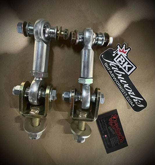 BKFabworks heavy-duty sway bar end links for 1994–2002 Dodge Ram 1500, 2500, 3500 4x4 trucks – front or rear kit with heim joints and hardware