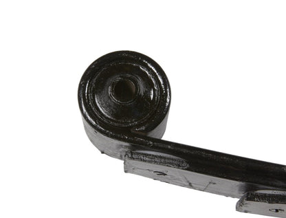 Close-up of bushing eye on Rubicon Express RE1463 rear leaf spring for 1984–2001 Jeep Cherokee XJ, showing pressed-in OE-style bushing
