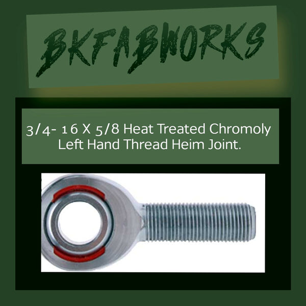 3/4- 16 X 5/8 Heat Treated Chromoly Left Hand Thread Heim Joint.