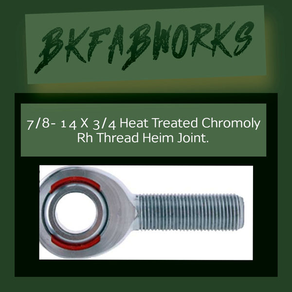 7/8- 14 X 3/4 Heat Treated Chromoly Rh Thread Heim Joint.