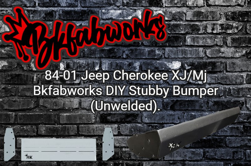 BKFabworks DIY stubby bumper kit for 1984–2001 Jeep Cherokee XJ and MJ, unwelded steel off-road bumper
