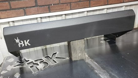 BKFabworks finished welded stubby bumper for 84-01 Jeep Cherokee XJ and MJ with logo cutout